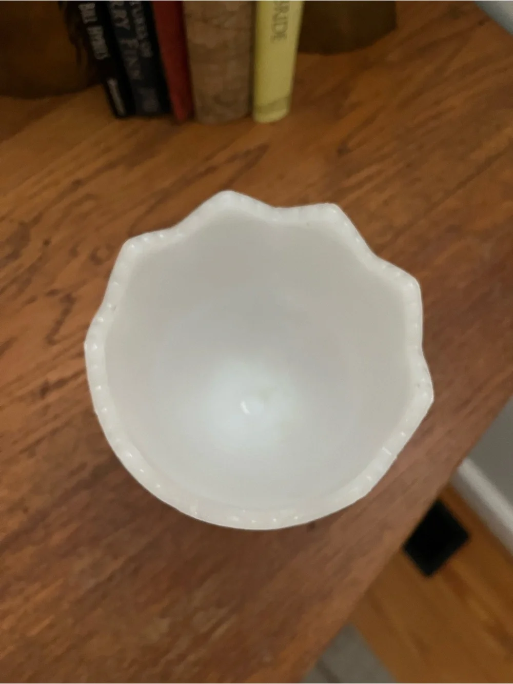 White Milk Glass Pedestal Vase - Vintage